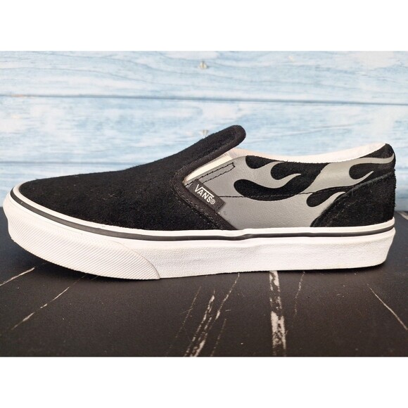 Vans Classic Slip On Black Grey Flame Skate Shoes Size 6 main image 7